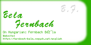 bela fernbach business card